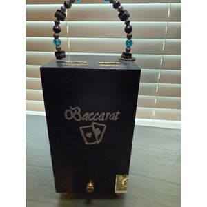 Baccarat Style Cigar Box Purse Beaded Handle Unique Handmade‎